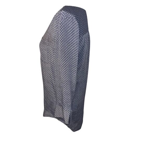 Fred David womens size small polkadot hi/low hem fairy whimsy goth button Henley - Picture 2 of 8